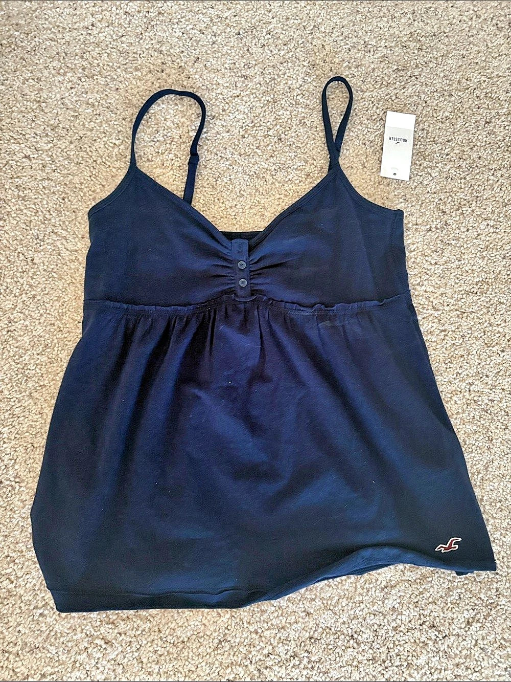 Hollister Navy Ruched Camisole Like New